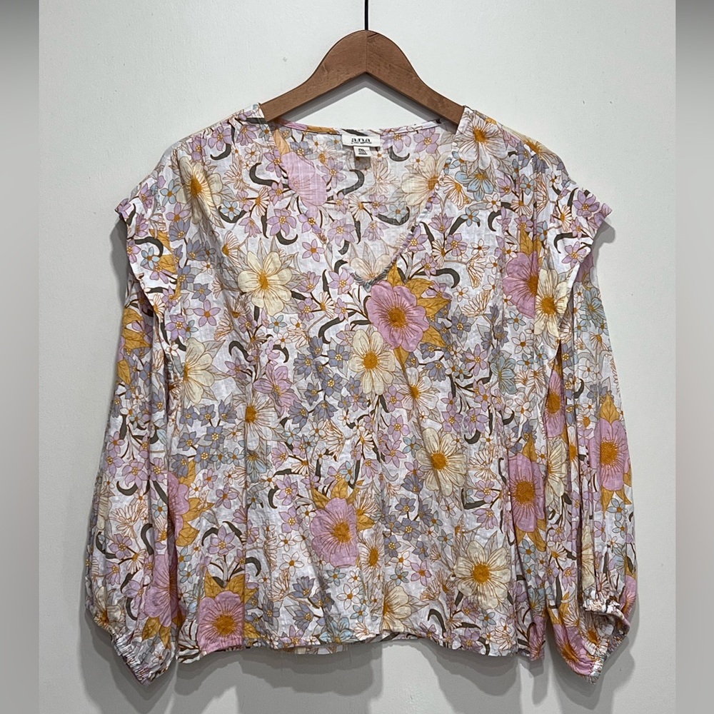 a.n.a Pastel Floral Boho Top